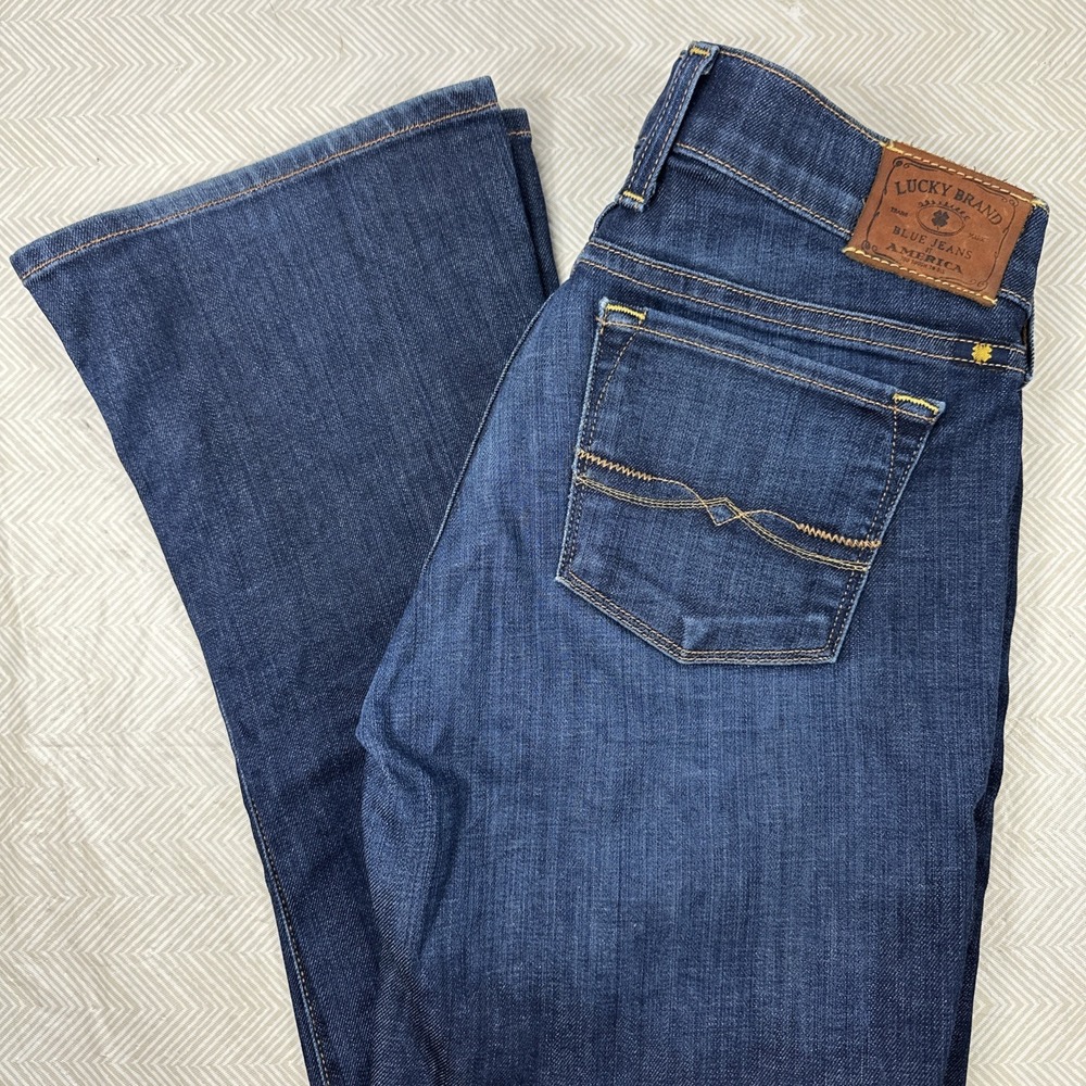 Lucky Brand Charlie Baby Boot Jeans Women 0/25 Dark Wash Blue Low Rise Bootcut